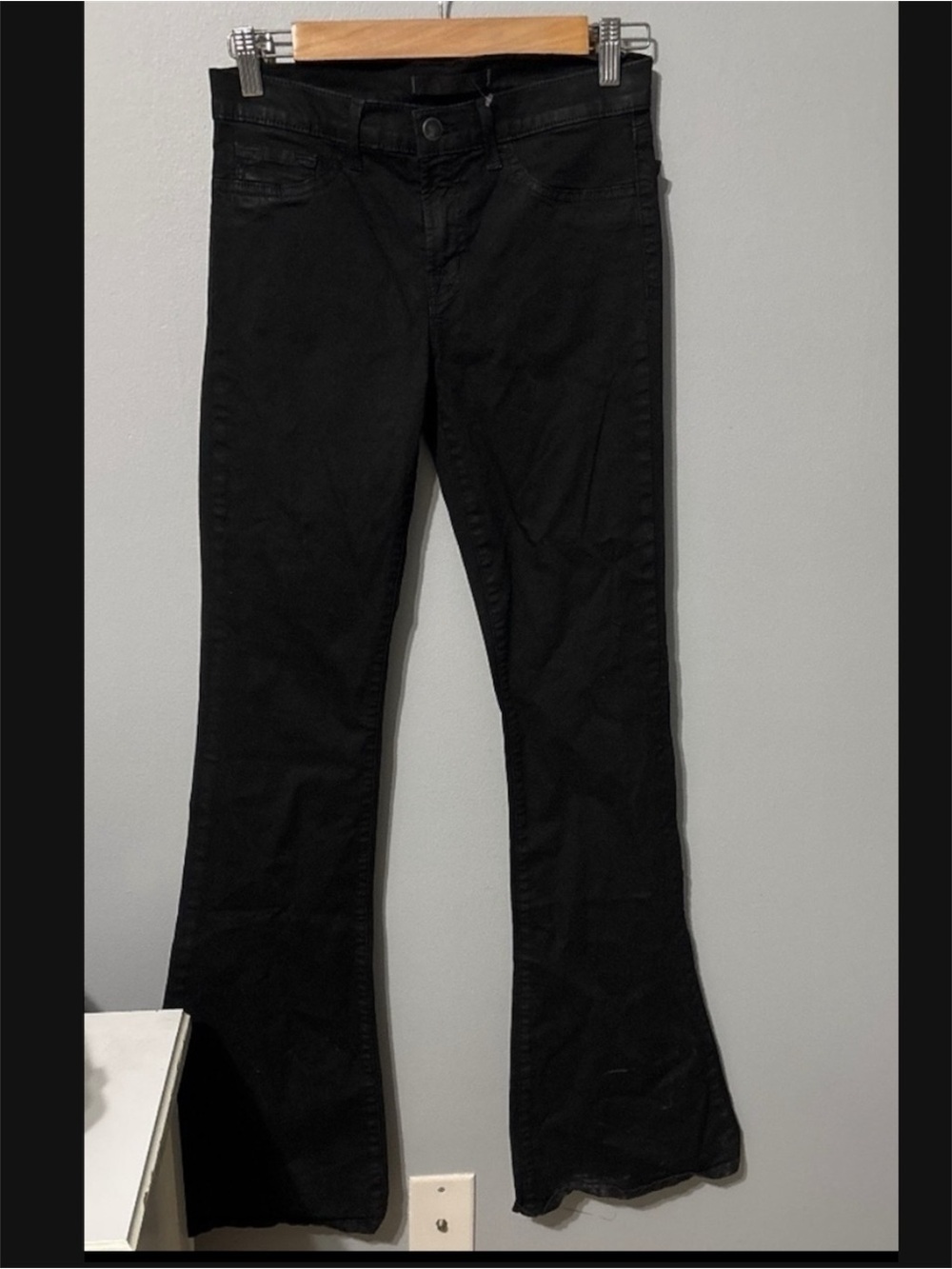 J. Brand jeans women’s size‎ 6 size 27 black wax feel dry clean Flare